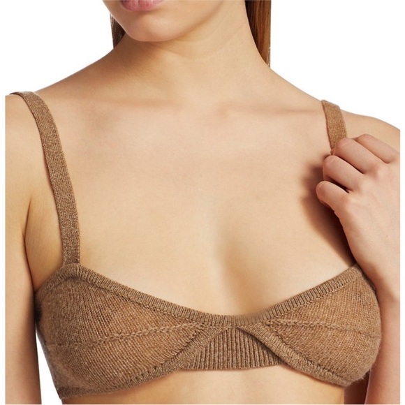 NWT Khaite Eda Cashmere Bralette in Camel Tan Size XS - Picture 5 of 9